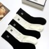 CHANEL original socks embroidery logo 5 sets