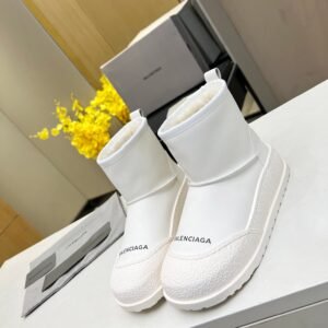 Balenciaga sheepskin all-in-one snow boots white