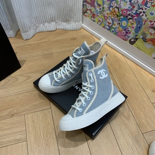 Chanel original new canvas boots