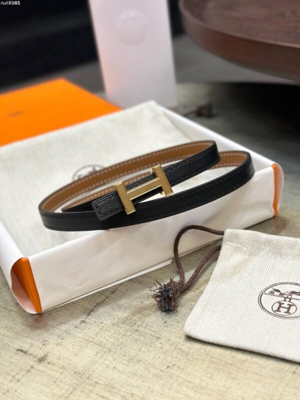 Hermes focus buckle & reversible leather strap 13mm