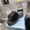 PRADA Advanced otter rabbit fur slippers