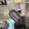 PRADA Advanced otter rabbit fur slippers
