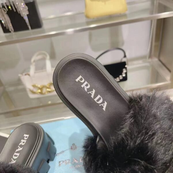 PRADA Advanced otter rabbit fur slippers