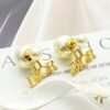Dior four-letter double-ball pearl stud earrings