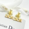 Dior four-letter double-ball pearl stud earrings