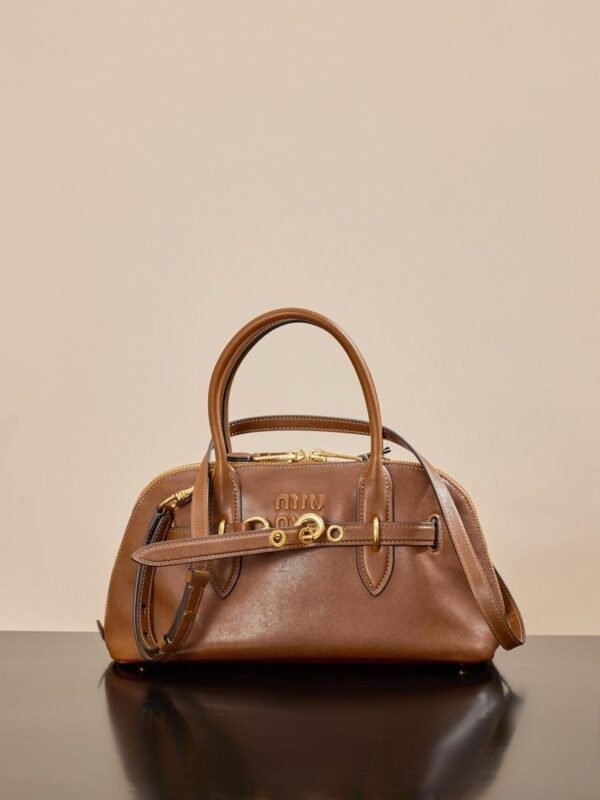 miumiu Aventure Bag Premium Edition Cognac Color 1:1 Bag Size: 33x17x11cm