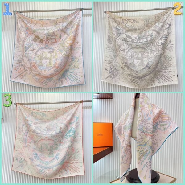 Hermès silk scarf dimensions: 90cm x 90cm