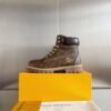 Louis Vuitton x Timberland collaboration boots, embossed waterproof suede cowhide premium leather.