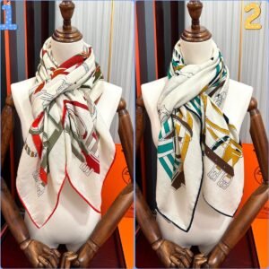 Hermès high-end scarf material: 30% silk + 70% velvet Size: 140x140cm