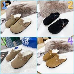 BIRKENSTOCK New Birkenstock shoes for autumn/winter, featuring a closed toe design, comfortable and soft wool lining, premium style.