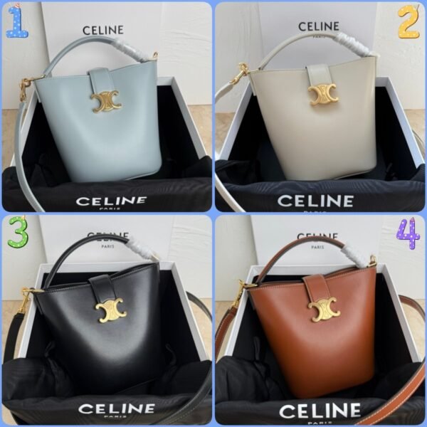 Celine Small Smooth Cowhide Leather Handbag Cowhide Material Premium Edition Bag Size: 16x19x12cm