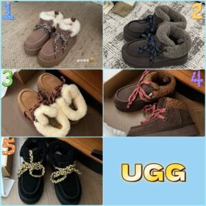 UGG autumn and winter new products increase the height of the thick bottom lace-up short boots lining wool material
