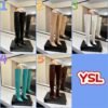 YSL Latest wrinkled pointed-toe high-heeled boots made of genuine leather