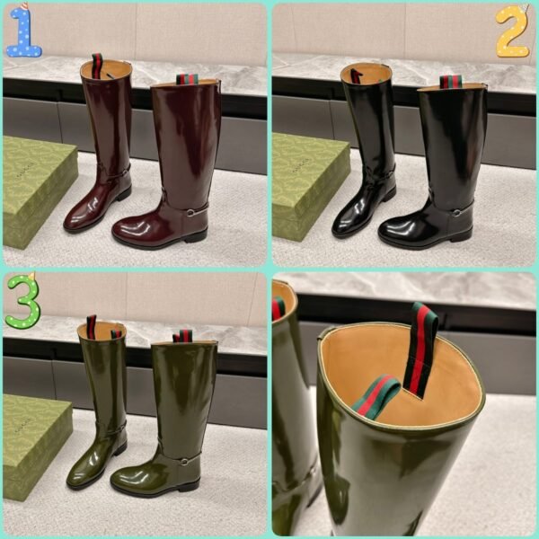 GUCCI casual Kelly knight boots catwalk style advanced version 1:1 inner cowhide material