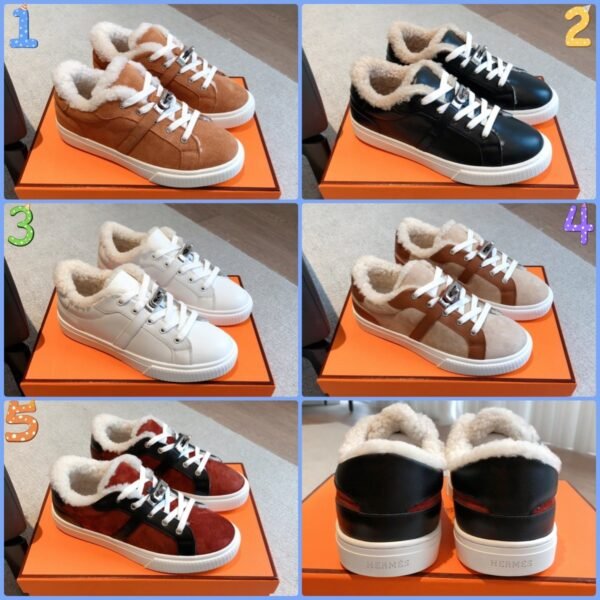 Hermès Autumn and Winter Casual Shoes Wool One-piece Shoes Premium Edition