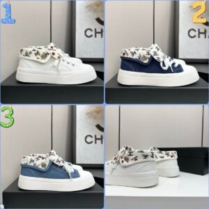 CHANEL 2025 Newest High-Top Casual Denim Canvas Shoes