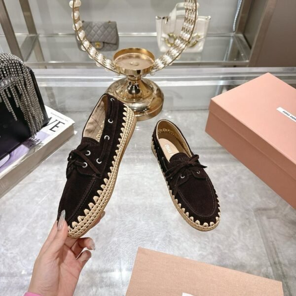 miumiu new loafer espadrille catwalk style premium version