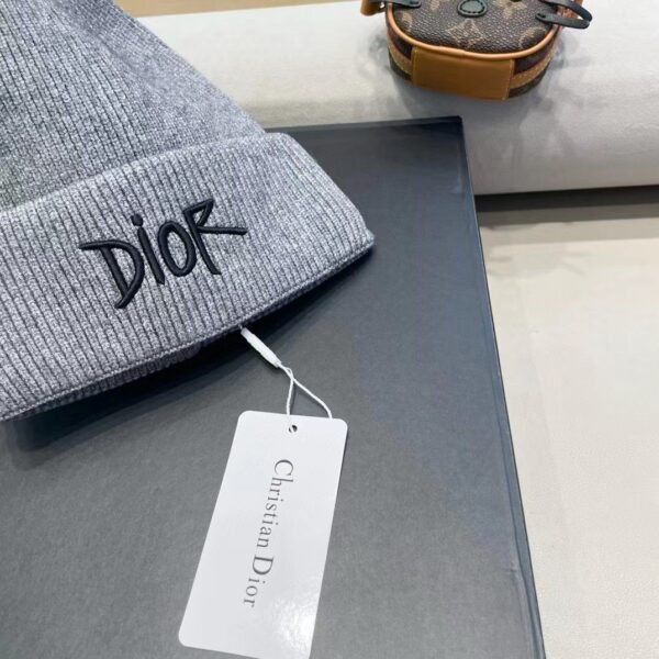 Dior embroidered wool knitted hat