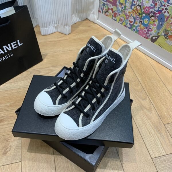 Chanel original new canvas boots