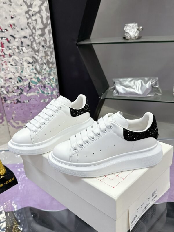 McQueen White shoes calfskin leather sneakers