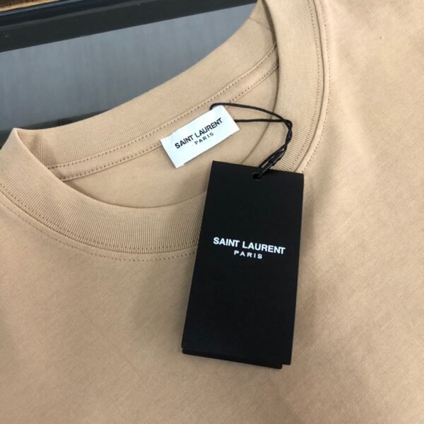 Saint Laurent original round neck short sleeve YSL embroidery logo