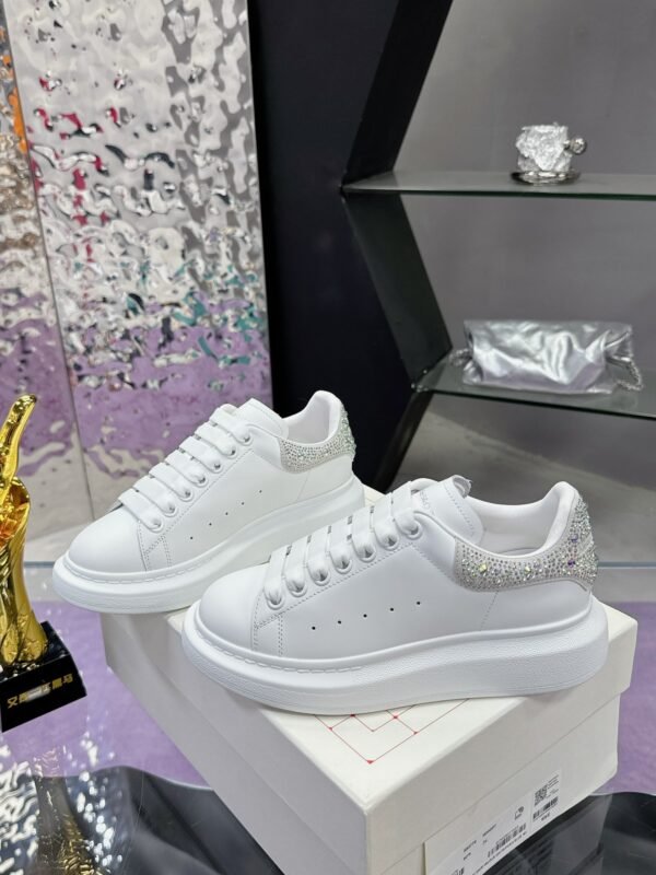 McQueen White shoes calfskin leather sneakers