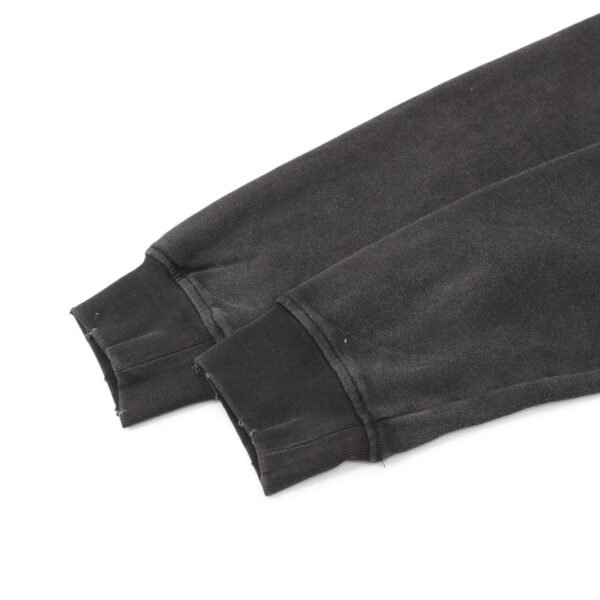 balenciaga washed lettered printed crew-neck hoodie