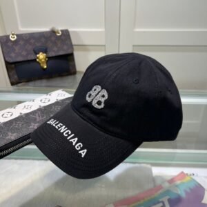 Balenciaga embroidered baseball cap Black White Gray