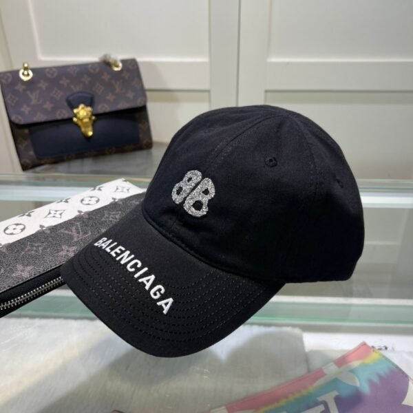 Balenciaga embroidered baseball cap Black White Gray