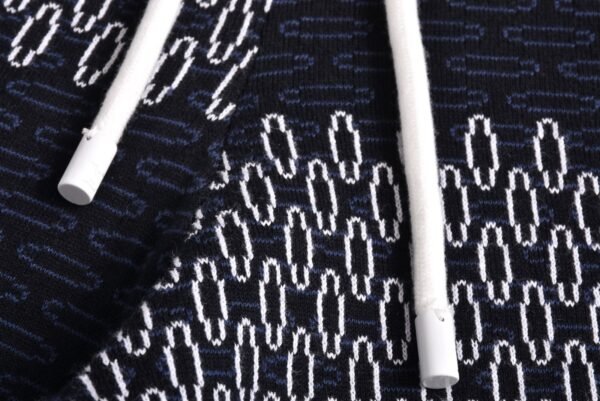 Louis Vuitton white and blue checkered knitted shorts