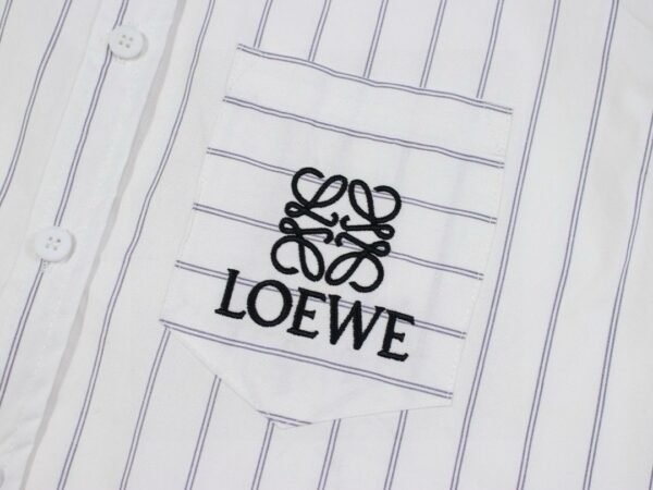 3-2-12.jpg loewe new embroidered logo smudged gray striped embroidered shirt