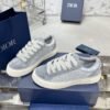 Dior original casual shoes diamond pattern canvas inlay