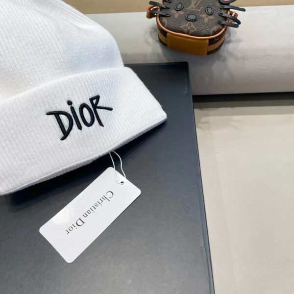 Dior embroidered wool knitted hat