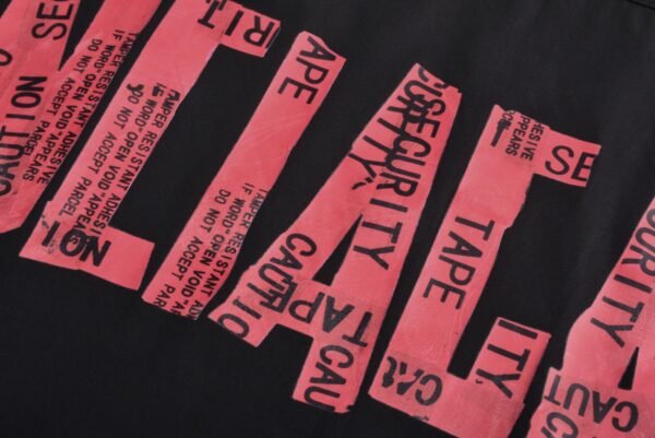 Balenciaga red tape LOGO short-sleeved shirt