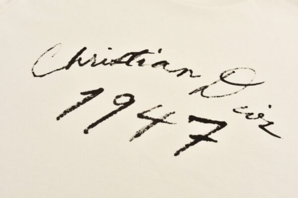 Dior cursive flocking print short sleeve (off-white)