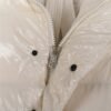 Moncer white fritillary bright patent leather short down jacket