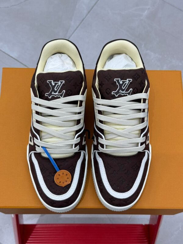 LOUIS VUITTON & TYLER TRAINER BROWN EMBOSSED SHOES