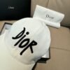 Dior new baseball cap embroidery pure cotton fabric + head layer cowhide