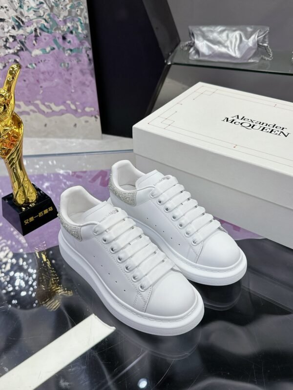 McQueen White shoes calfskin leather sneakers