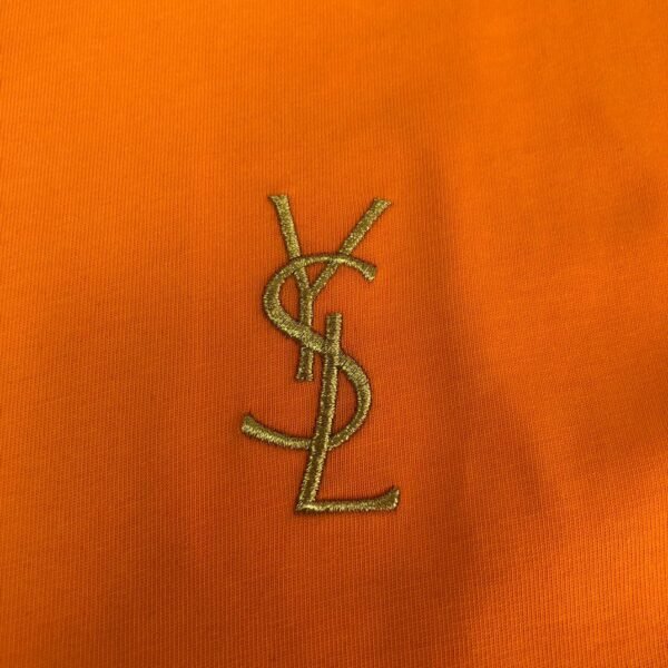 Saint Laurent original round neck short sleeve YSL embroidery logo