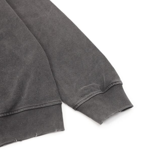 Balenciaga washed holes letter printed round neck hoodie