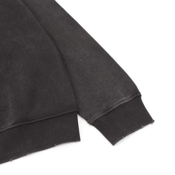 balenciaga washed lettered printed crew-neck hoodie