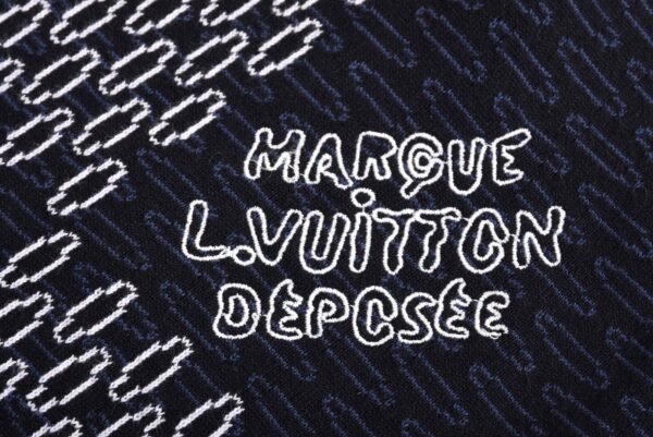 Louis Vuitton white and blue checkered knitted shorts