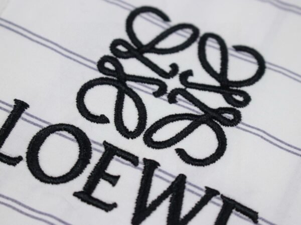 4-2-13.jpg loewe new embroidered logo smudged gray striped embroidered shirt