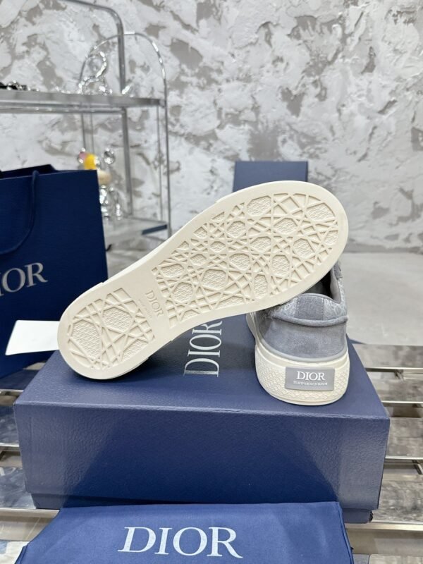 Dior original casual shoes diamond pattern canvas inlay