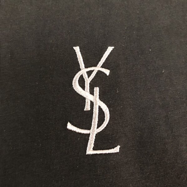Saint Laurent original round neck short sleeve YSL embroidery logo