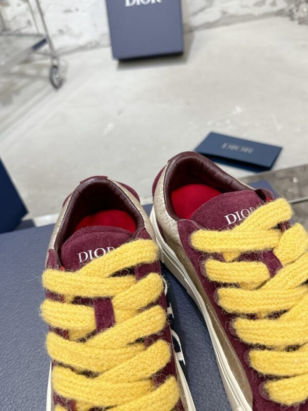 Dior original casual shoes diamond pattern canvas inlay