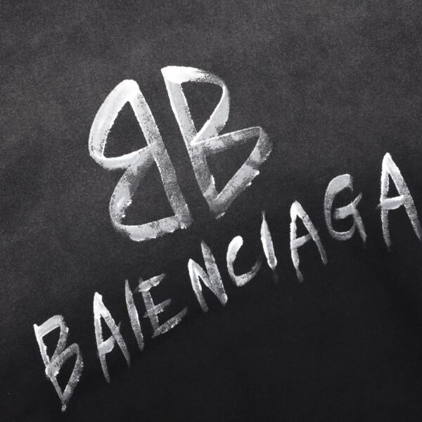 Balenciaga washed lettered printed crew-neck hoodie