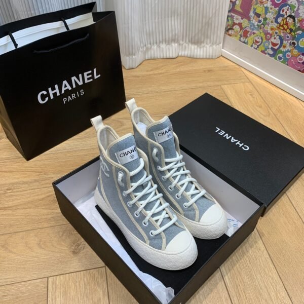 Chanel original new canvas boots
