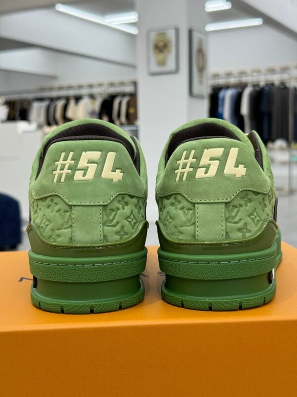 Louis Vuitton & tyler trainer green embossed shoes